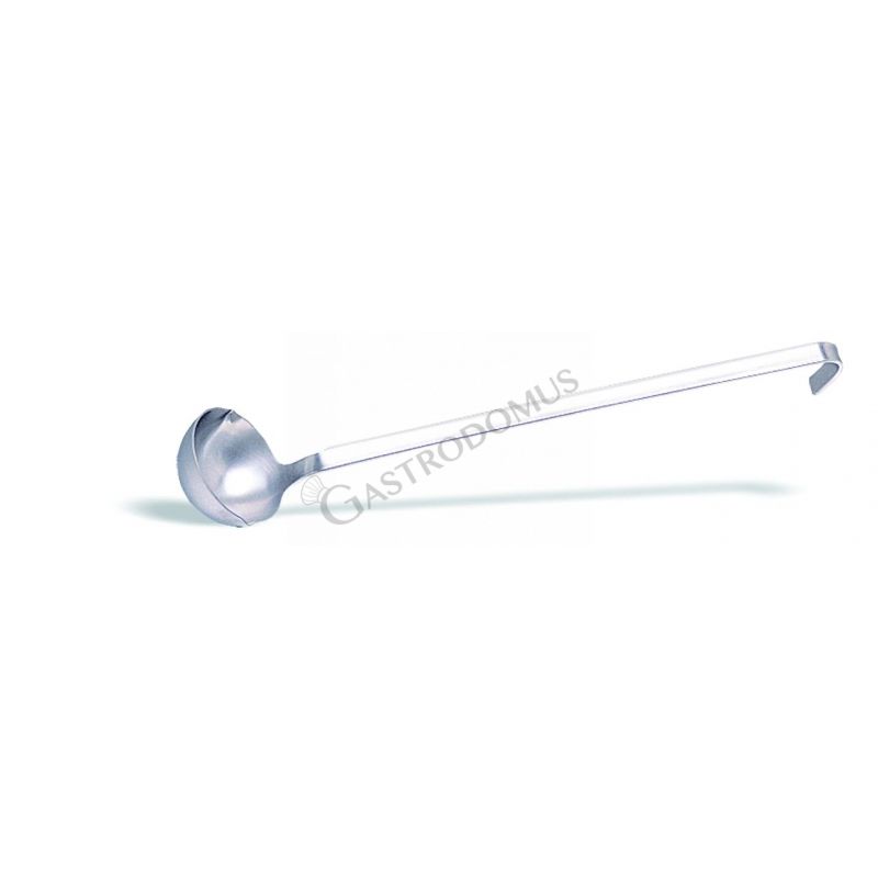 Mestolo monoblocco con 2 becchi a versare diametro 65 mm e manico L 310 mm Mestolo monoblocco con 2 becchi a versare diametro 65 mm e manico L 310 mm