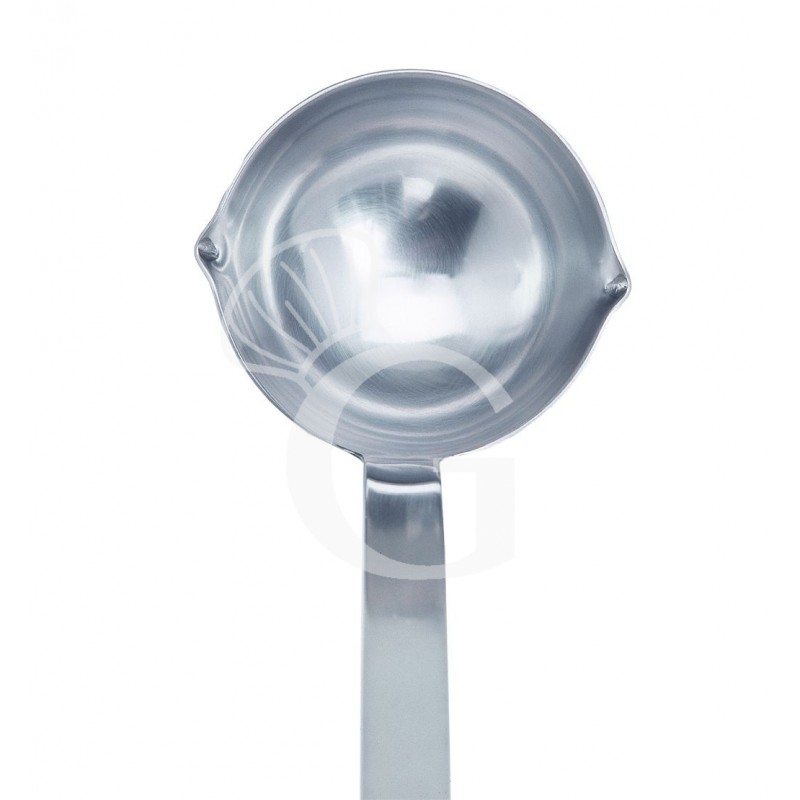 Mestolo monoblocco con 2 becchi a versare diametro 65 mm e manico L 310 mm