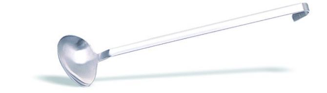 Mestolo monoblocco obliquo manico L 370 mm e L totale 410 mm