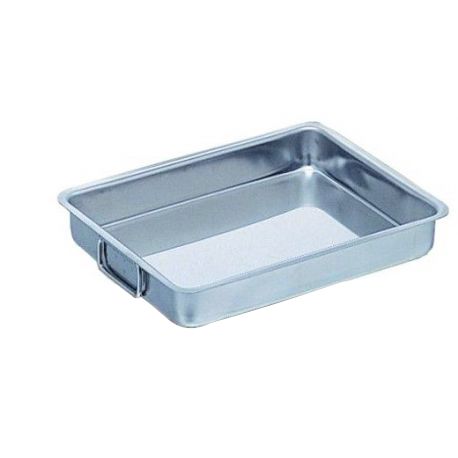 Tegame in acciaio inox, 2 maniglie snodate, L 50 cm x P 35 cm x H 7 cm