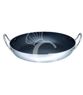 Paellera in alluminio antiaderente manici inox diametro 320 mm x H 55 mm