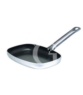 Padella rettangolare per pesce antiaderente manico inox L 380 mm x P 260 mm x H 50 mm