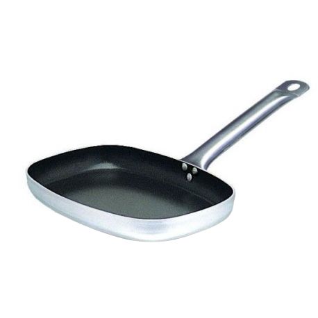 Padella rettangolare per pesce antiaderente manico inox L 380 mm x P 260 mm x H 50 mm