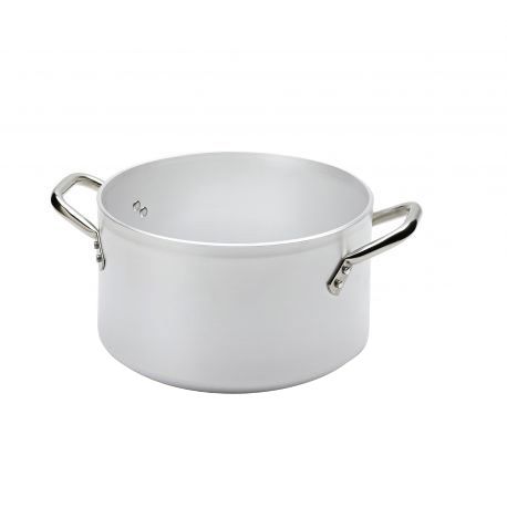 Casseruola alta in alluminio fondo induzione 2 maniglie diametro 240 mm x H 140 mm