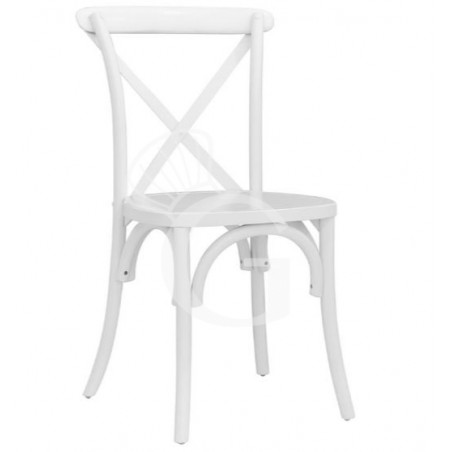 Sedia Milady con struttura e schienale in legno, colore bianco Sedia Milady con struttura e schienale in legno, colore bianco