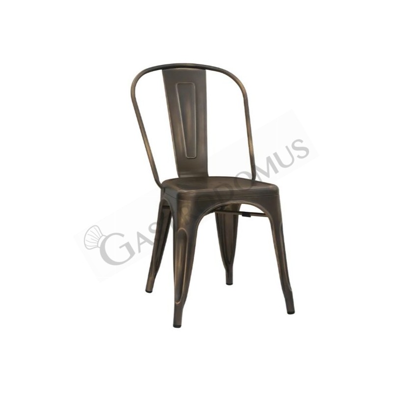 Sedia Montex con struttura, seduta e schienale in metallo verniciato effetto canna di fucile