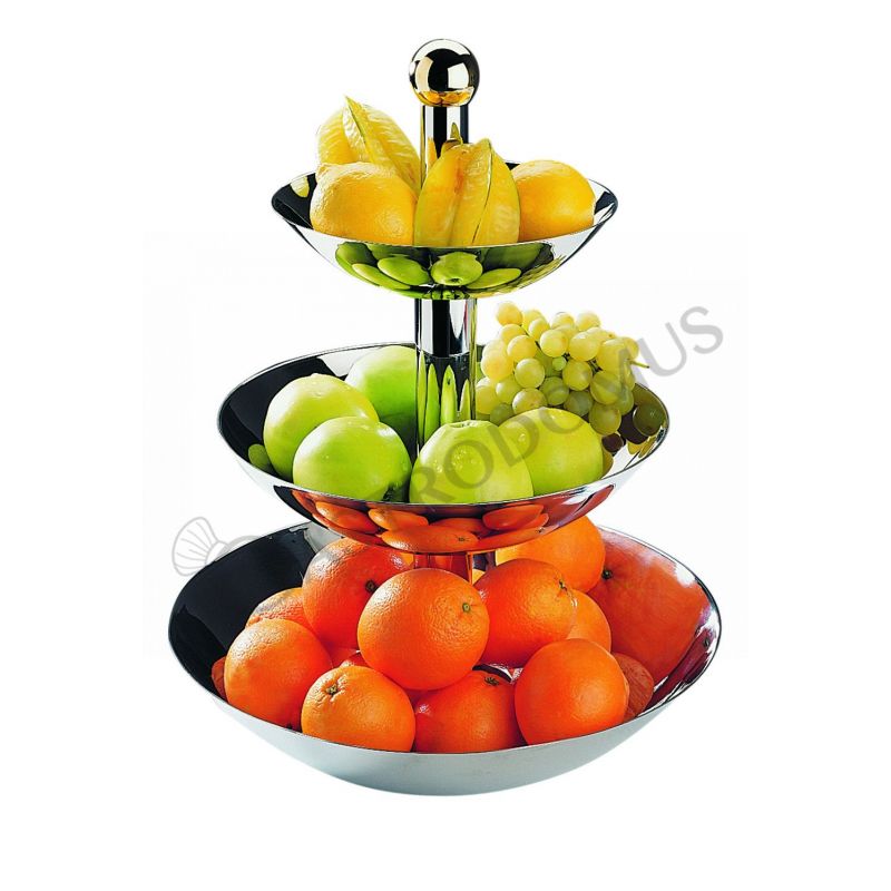 Portafrutta inox con 3 vassoi - L 300 mm x P 380 mm x H 550 mm
