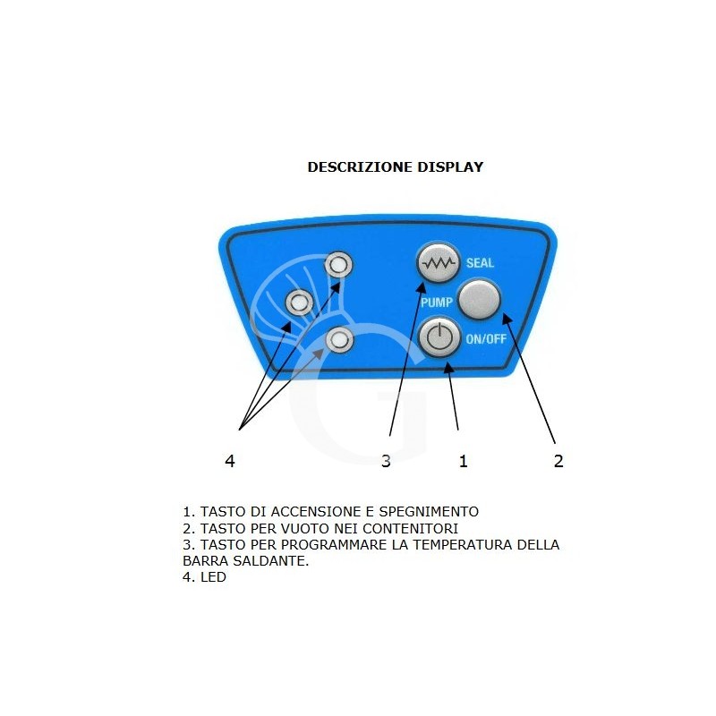 Display macchina sottovuoto automatica barra saldante L 430 mm acciaio inox