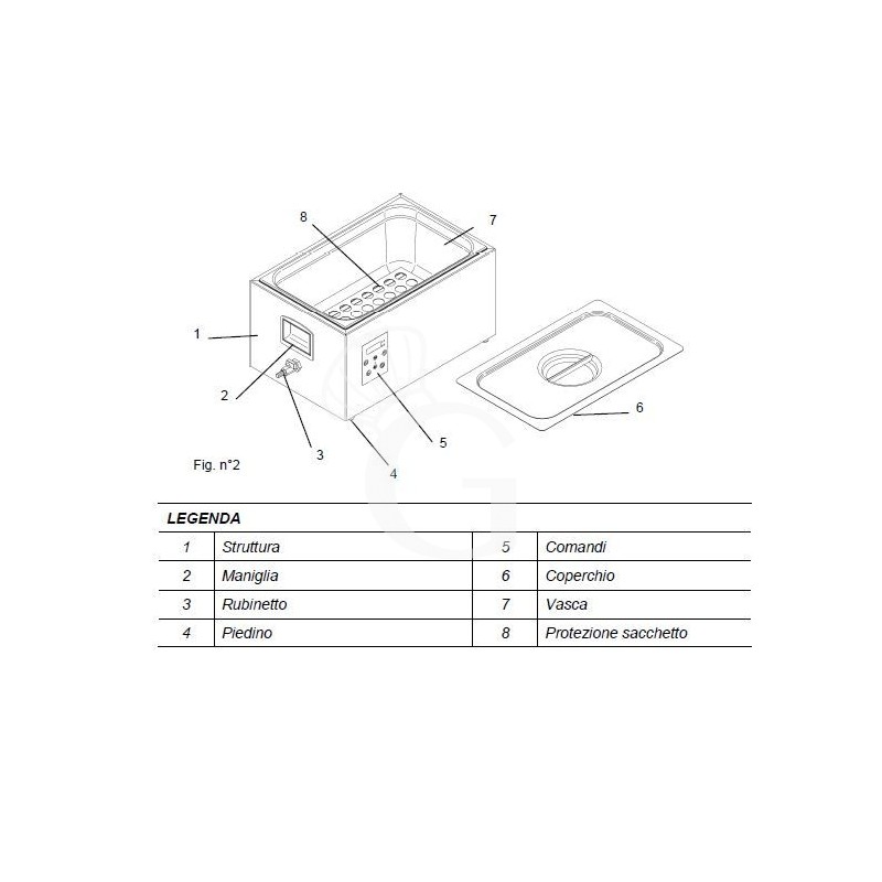 Strumento cottura a bassa temperatura L 565 mm x P 360 mm x H 300 mm