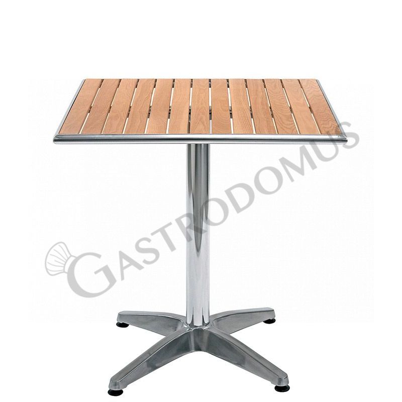 Tavolo da esterno in alluminio e legno