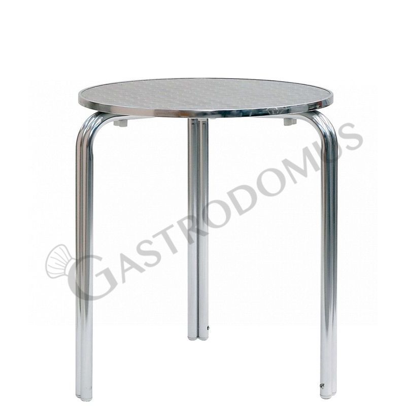 Tavolo rotondo 3 gambe in alluminio e acciaio Tavolo rotondo 3 gambe in alluminio e acciaio
