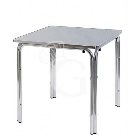 Tavolo quadrato 4 gambe in alluminio e acciaio Tavolo quadrato 4 gambe in alluminio e acciaio