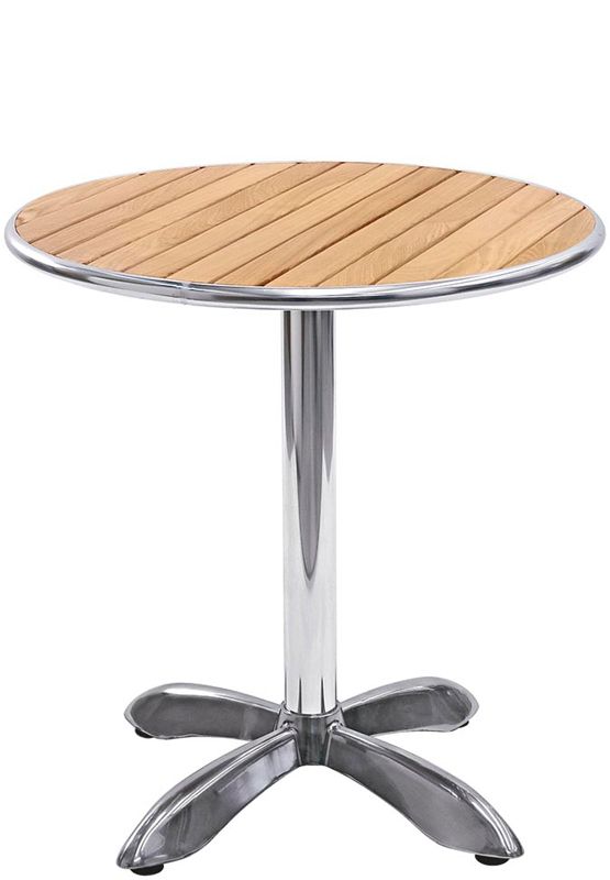 Tavolo da esterno quadrato in alluminio e legno L 60 cm