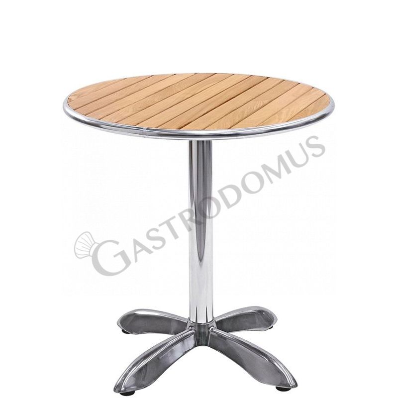 Tavolo da esterno quadrato in alluminio e legno L 60 cm