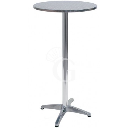 Tavolo rotondo altezza 106 cm in alluminio e acciaio Tavolo rotondo altezza 106 cm in alluminio e acciaio