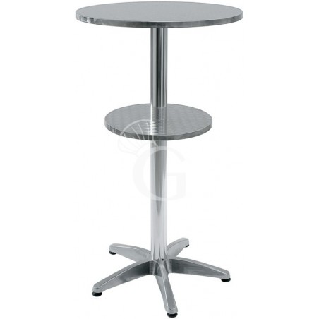 Tavolo rotondo altezza 106 cm in alluminio e acciaio Tavolo rotondo altezza 106 cm in alluminio e acciaio