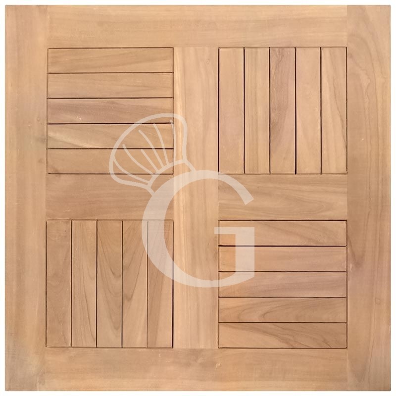Piano quadrato in teak per esterno, dimensioni 60 cm x 60 cm