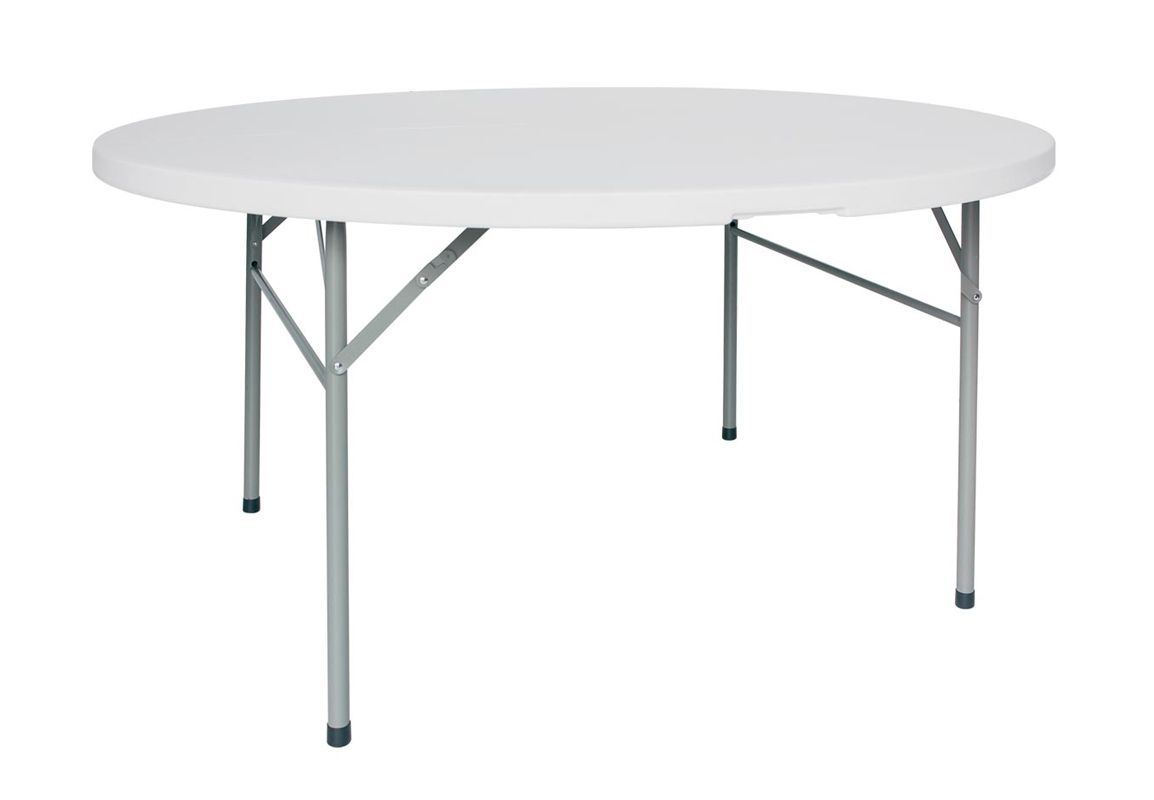 Tavolo da interno pieghevole in metallo verniciato e piano polietilene Ø  1540 mm - mod. 985-Z154