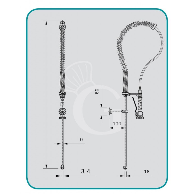 Gruppo doccia Top-Class combinazione rubinetto biforo a muro