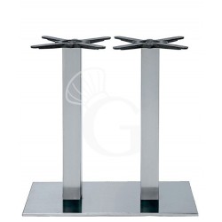 Base doppia in acciaio inox satinato altezza 73 cm