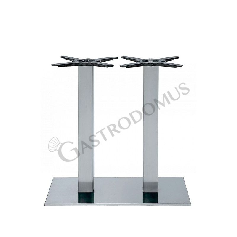 Base doppia in acciaio inox satinato altezza 73 cm