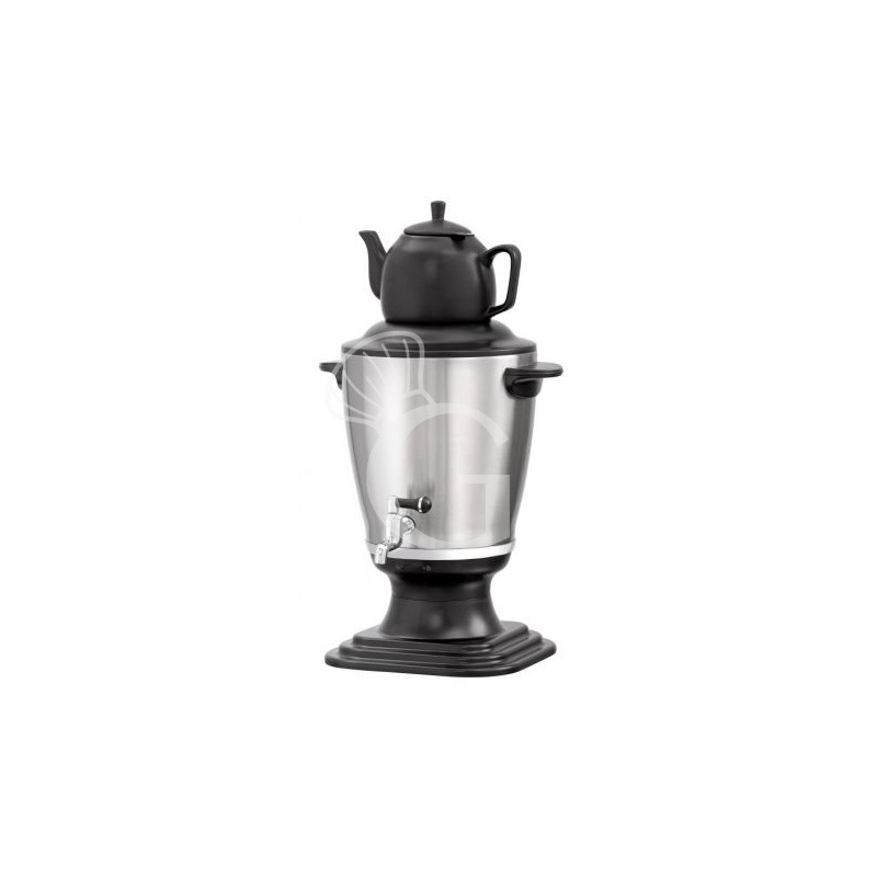 Teiera samovar in acciaio inox e plastica 3,2 LT L 270 mm x P 275 mm x H 495 mm Teiera samovar in acciaio inox e plastica 3,2 LT L 270 mm x P 275 mm x H 495 mm