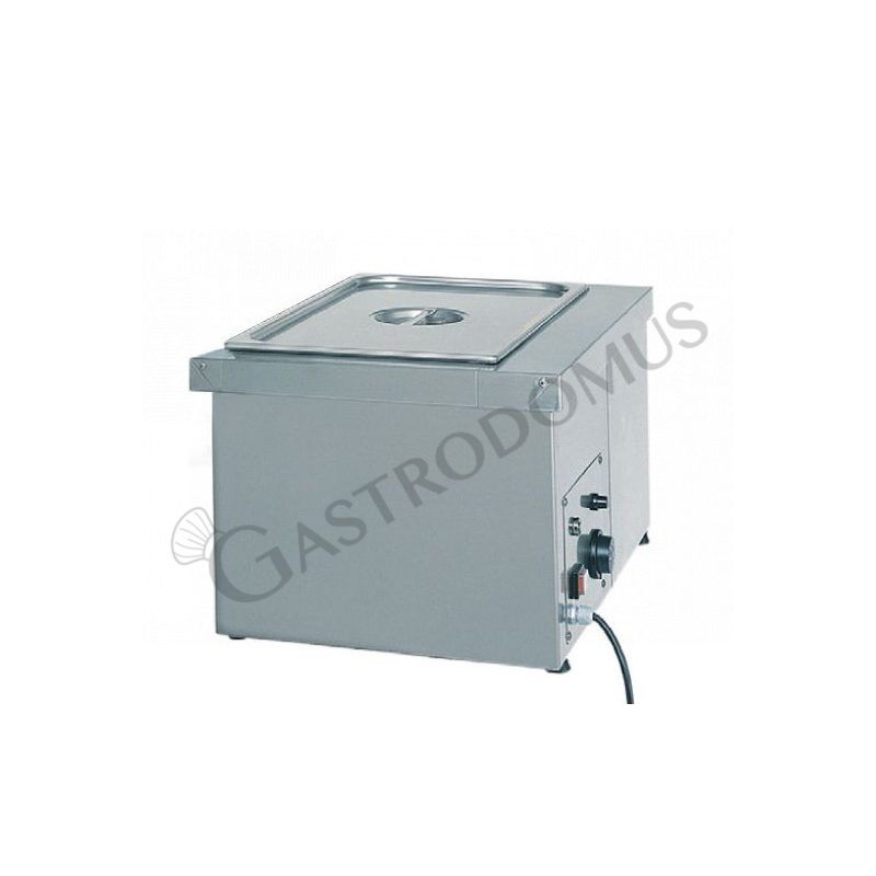 Bagnomaria 1 bacinella GN1/1 L 490 mm x P 600 mm x H 320 mm 1000 W con resistenza a secco Bagnomaria 1 bacinella GN1/1 L 490 mm x P 600 mm x H 320 mm 1000 W con resistenza a secco