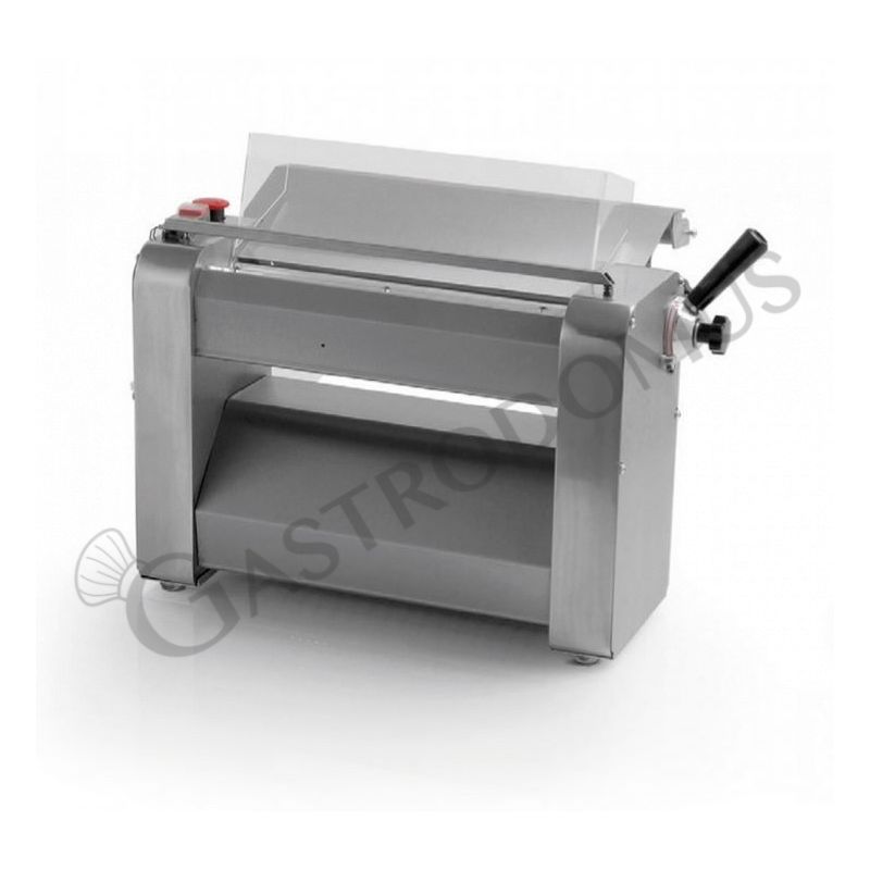 Sfogliatrice trifase L 640 mm x P 350 mm x H 400 mm con rulli in acciaio inox 400 mm Sfogliatrice trifase L 640 mm x P 350 mm x H 400 mm con rulli in acciaio inox 400 mm