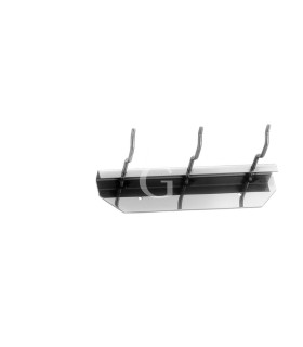 Supporto a parete in inox con 3 ganci L 230 mm x P 100 mm x H 50 mm