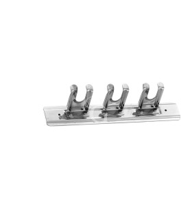 Supporto a parete in inox con 3 posti L 300 mm x P 60 mm x H 50 mm