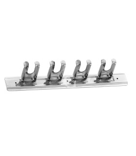 Supporto a parete in inox con 4 posti L 380 mm x P 60 mm x H 50 mm