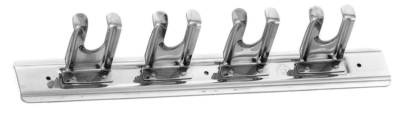 Supporto a parete in inox con 4 posti L 380 mm x P 60 mm x H 50 mm