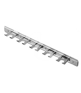 Supporto a parete in inox con 5 posti L 460 mm x P 60 mm x H 50 mm