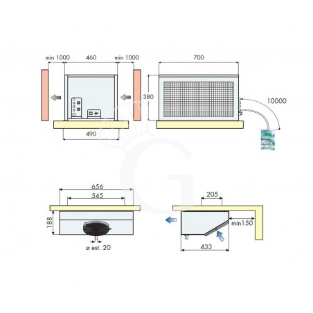 Motore a soffitto per cella frigorifera positiva - potenza 720 W Motore a soffitto per cella frigorifera positiva - potenza 720 W