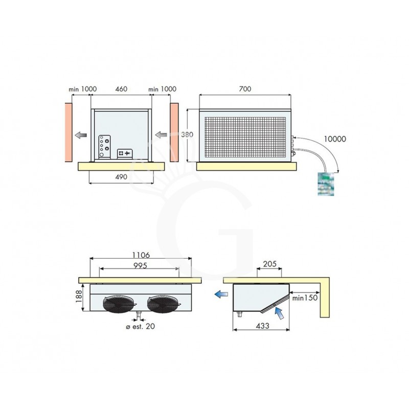 Motore remoto per cella frigorifera positiva - potenza 1053 W