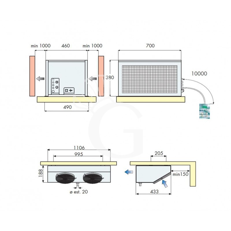 Motore remoto per cella frigorifera negativa - potenza 852 W