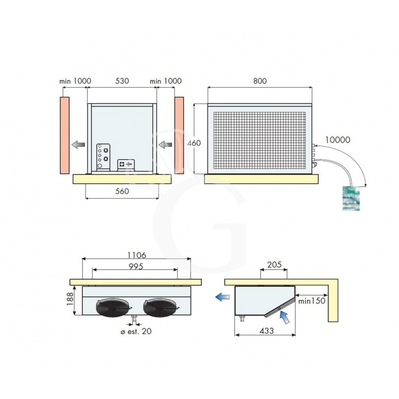 Motore remoto per cella frigorifera negativa - potenza 852 W