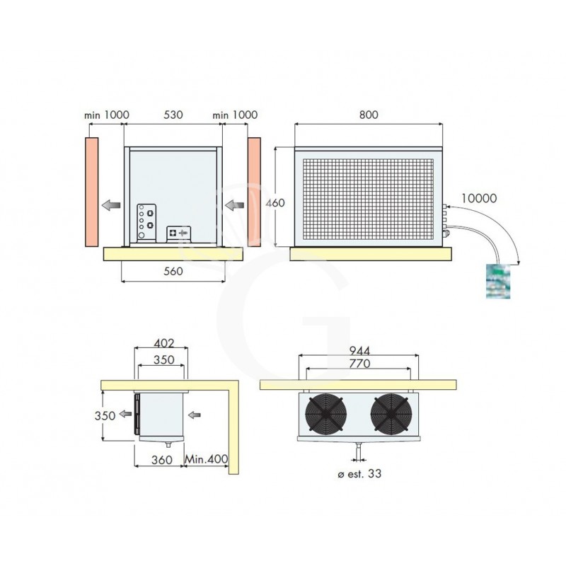 Motore remoto per cella frigorifera negativa - potenza 1310 W