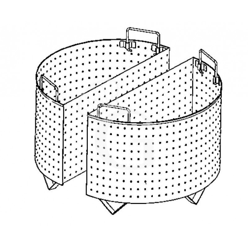 Colapasta 2 settori per pentola 150 litri - fori diametro 5 mm