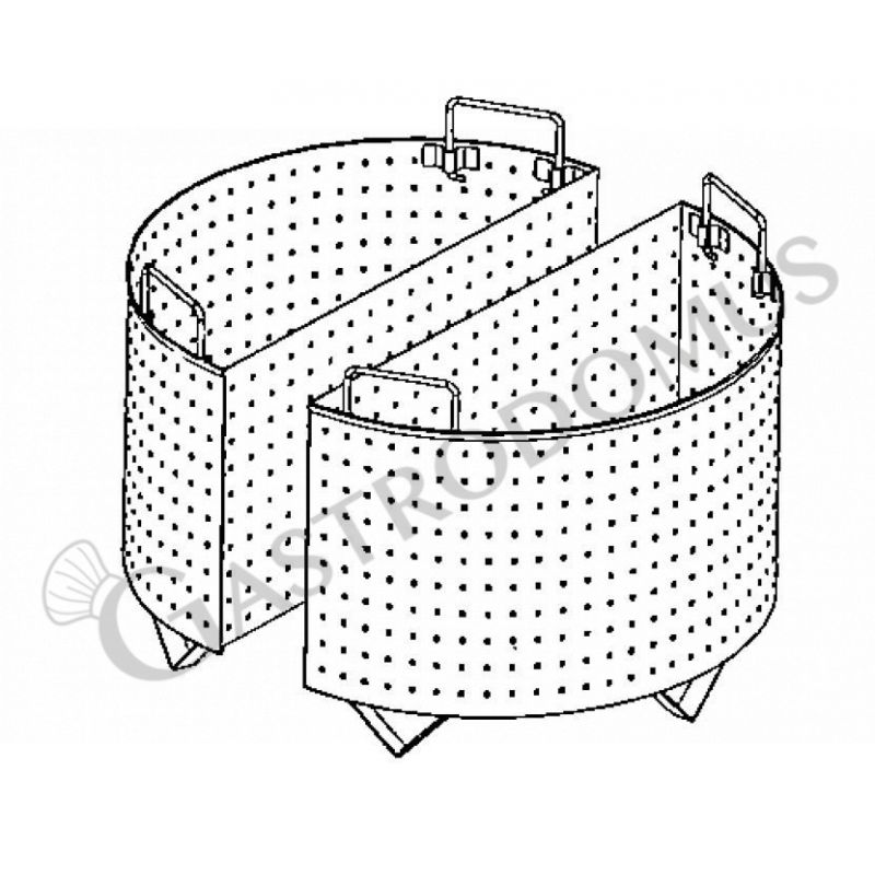 Colapasta 2 settori per pentola 100 litri - fori diametro 5 mm