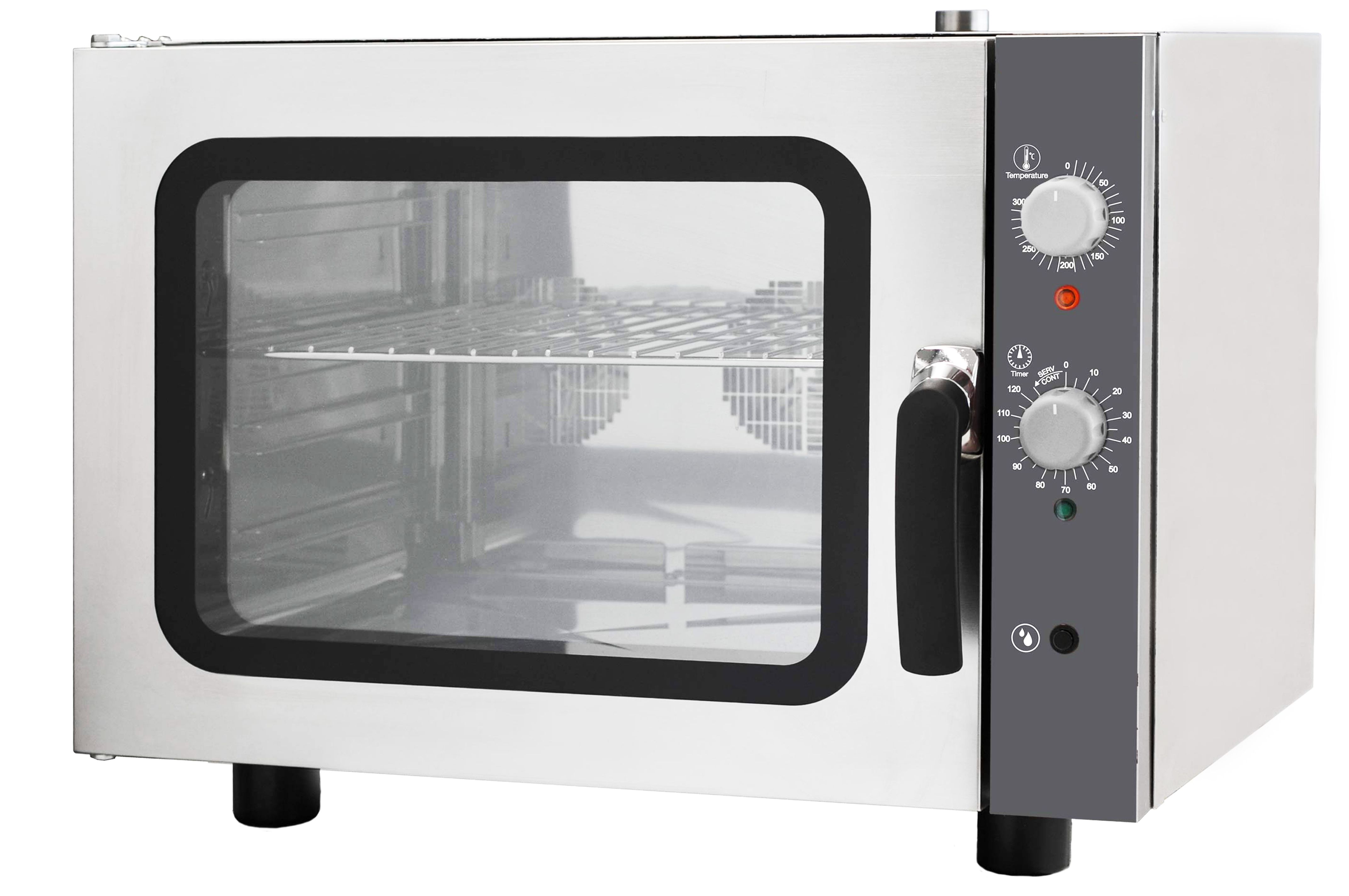Forno elettrico meccanico a convezione per gastronomia - umidificatore - per 4 teglie GN 2/3 353x325 mm
