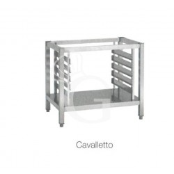 Porta teglie (quantità 8) + cavalletto con ripiano adatto a forni 4 teglie GN 2/3 o 433 x 333