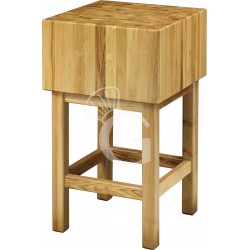Ceppo in legno spessore 35 cm + sgabello dimensioni L 50 cm x P 50 cm x H 90 cm