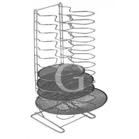 Supporto per retine verticale in acciaio inox, 12 posti e altezza 70 cm Supporto per retine verticale in acciaio inox, 12 posti e altezza 70 cm