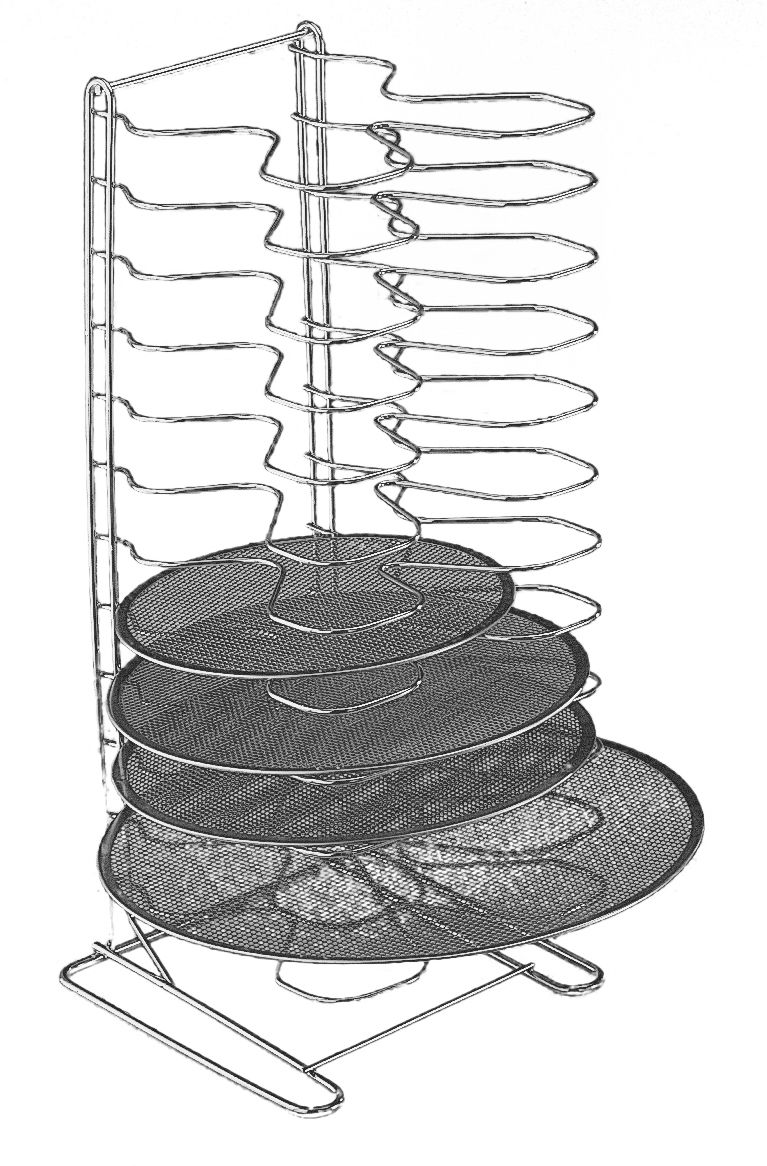 Supporto per retine verticale in acciaio inox, 12 posti e altezza 70 cm