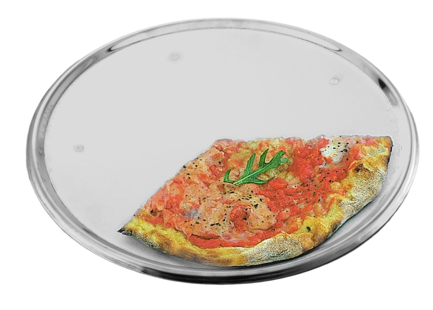 Piatto in alluminio con 4 piedini di diametro 33 cm