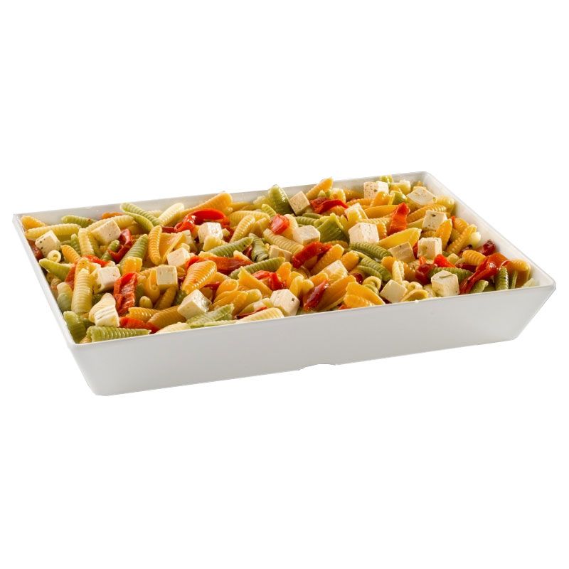 Vassoio rettangolare da presentazione in melamina con dimensioni L 350 mm x P 250 mm x H 50 mm