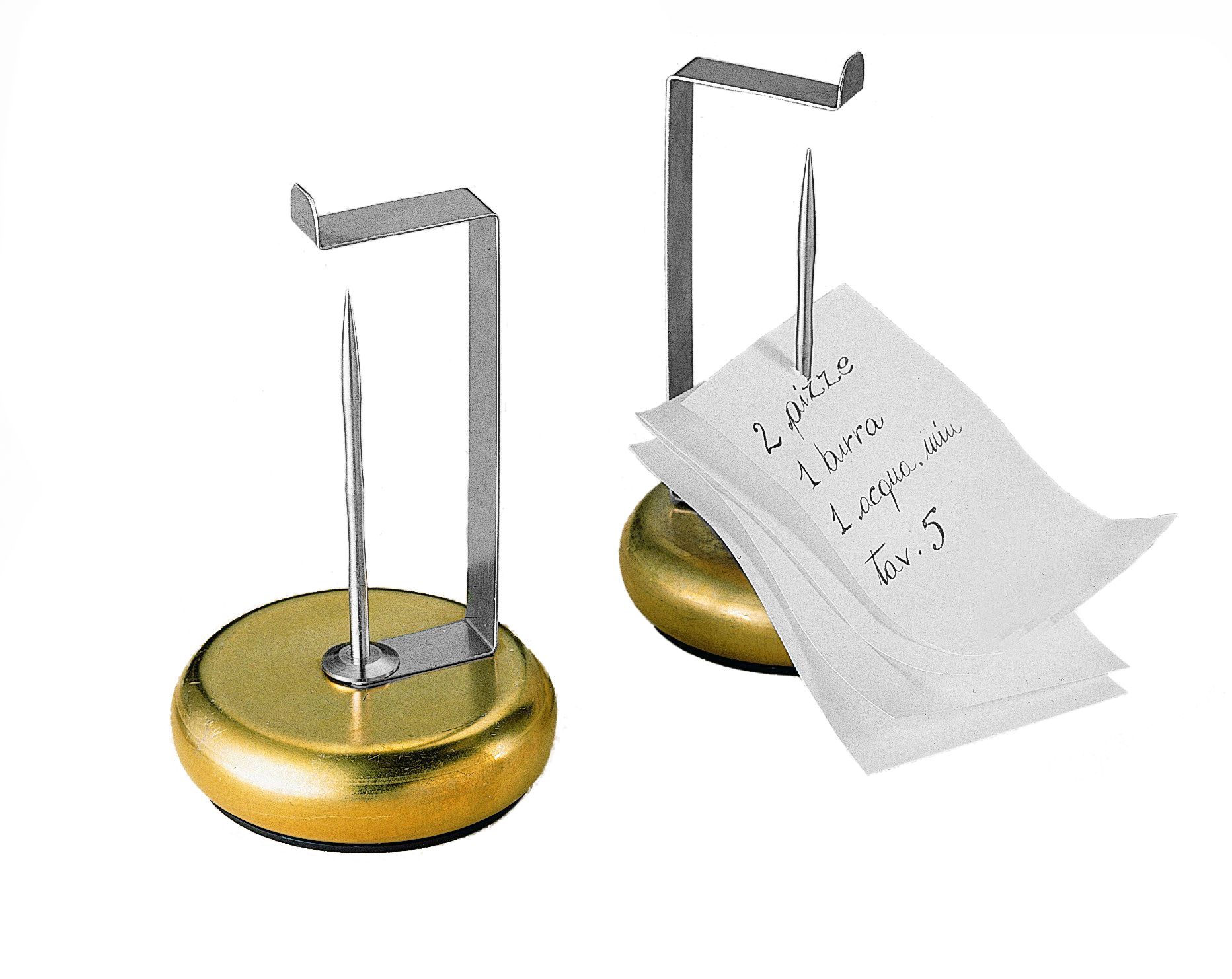 Portacomande con base in ottone e spillone in inox L 100 mm x P 100 mm x H 140 mm
