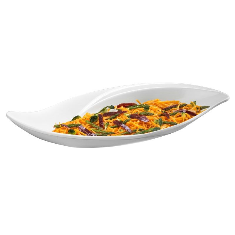 Vassoio foglia da presentazione in melamina con dimensioni L 505 mm x P 240 mm x H 70 mm