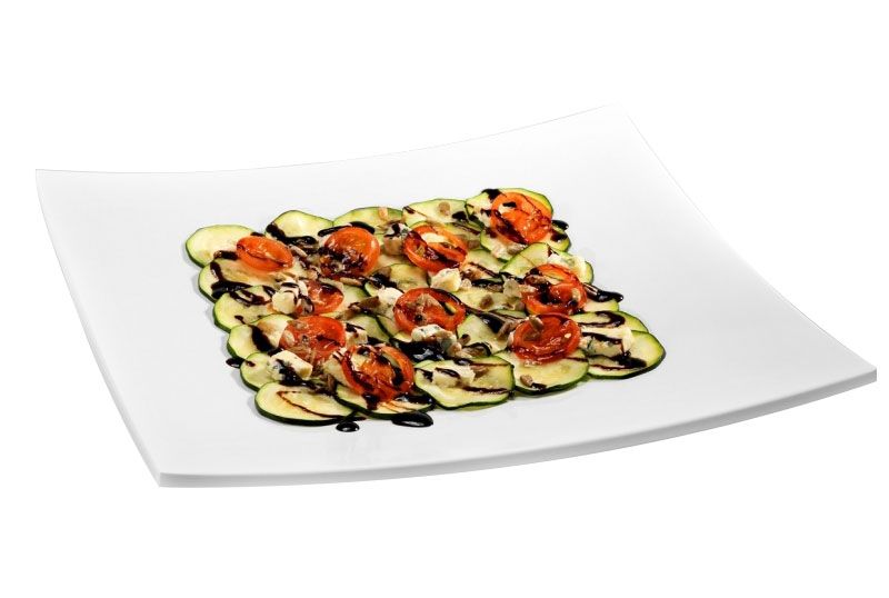 Piatto quadrato in melamina con dimensioni L 310 mm x P 310 mm x H 40 mm